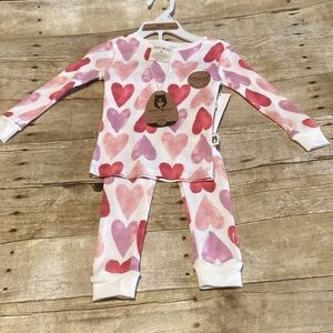 Burt's Bees Baby Pink Heart Pajama Set